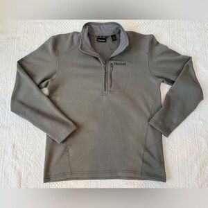 Marmot Drop Line 1/2 Zip Sweater Fleece Knit Grey Pullover Men's Size Large